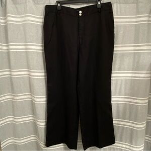 CHAPS / Black Lined Linen Wide Leg Pants Size 16
